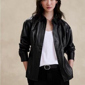 Banana Republic Factory Vegan Leather Button Up